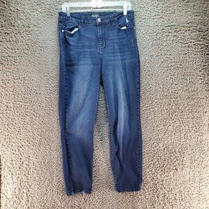 Judy Blue Jeans Womens 9/29 Blue Mid-Rise Cropped Stretch Denim